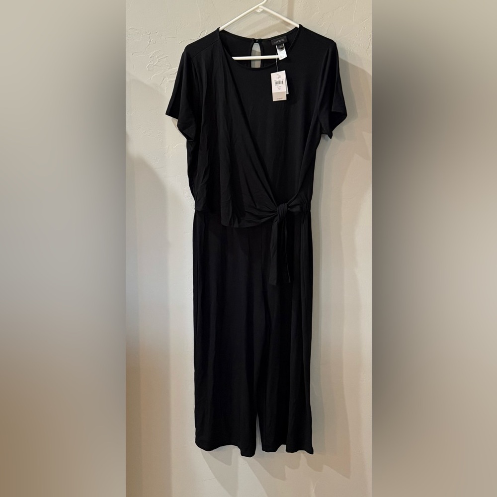 NWT J. Jill Wearever Collection Faux Wrap Short Sleeve Wide Leg Jumpsuit Size M